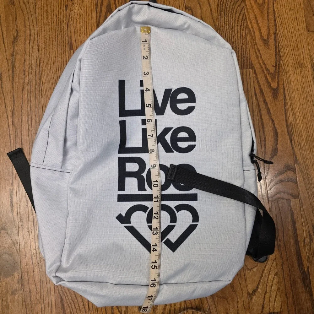 Live Like Roo Foundation Backpack White Black Laptop Sleeve Padded Mesh 2 Zipper